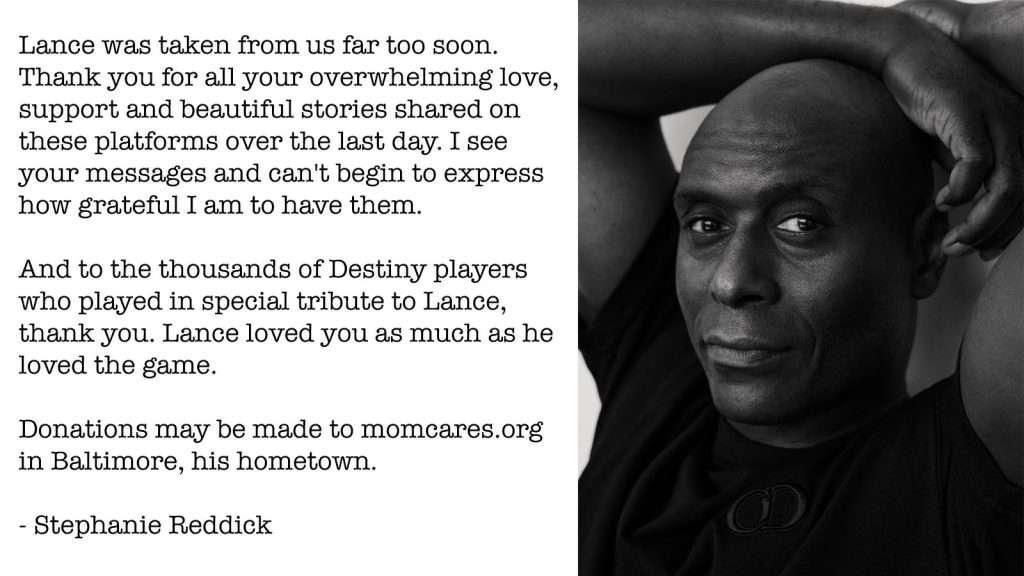 Destiny, Horizon, And John Wick Star Lance Reddick Dies At 60